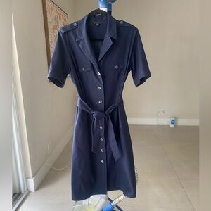 Brooks Brothers, Button down, Navy blue, Short sleeve, Cotton dress, Size 14